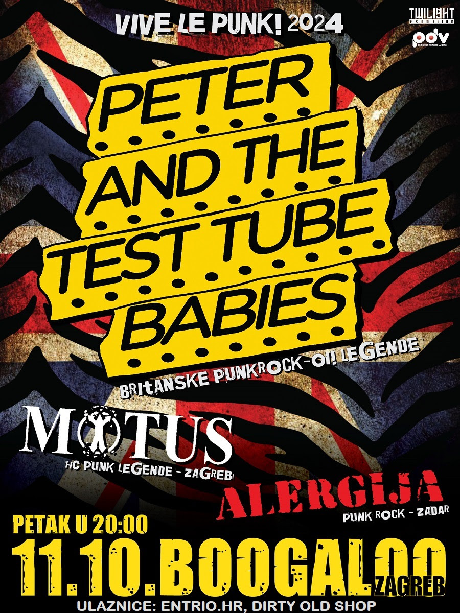 Peter & The Test Tube Babies + Alergija + Motus @ Boogaloo